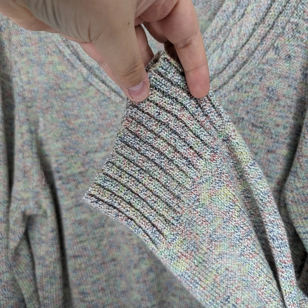 cj banks Grey Multicolour Knit V Neck Sweater Women 2XL Plus Size - Picture 5 of 9